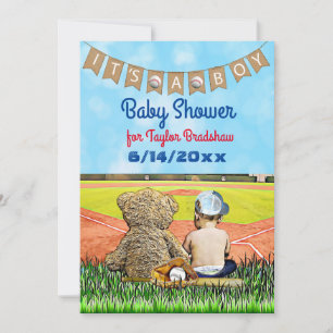 Baseball Themed Boy's Baby Shower Invitation