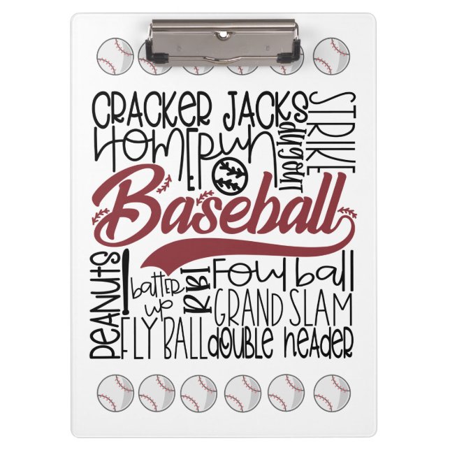 Baseball Themed Clipboard (Front)