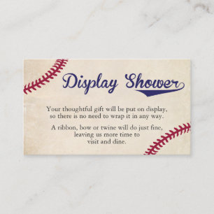 Baseball Themed Display Shower Insert Cards