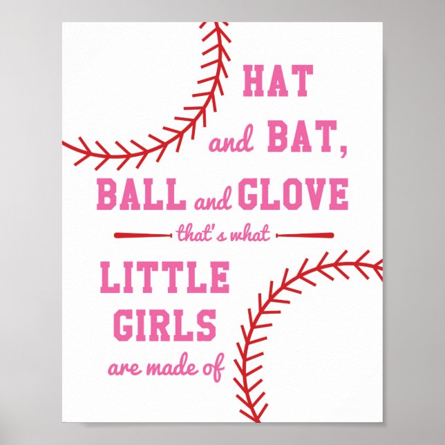 Baseball Themed What Little Girls Are Made Of Poster (Front)