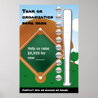 Baseball Thermometer Poster