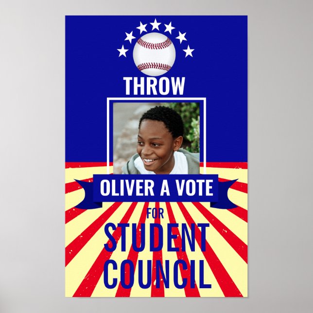baseball Throw a Vote Sports-Themed Voting Poster  (Front)