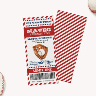 Baseball Ticket Birthday Invitation