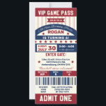 Baseball Ticket Birthday Party Invitation<br><div class="desc">Join us for an All-Star Birthday Party!  This ticket style invitation will perfectly set the tone for your Baseball themed party!</div>