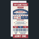 Baseball Ticket Birthday Party Invitation<br><div class="desc">Join us for an All-Star Birthday Party!  This ticket style invitation will perfectly set the tone for your Baseball themed party!</div>