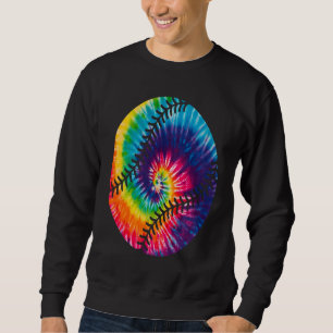 Baseball Tie Dye Rainbow Hippie Baseball Softball  Sweatshirt