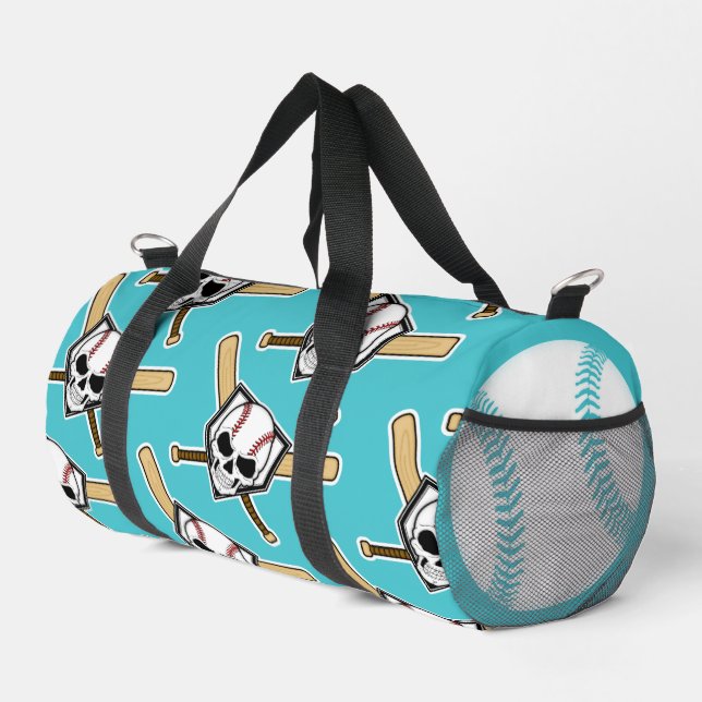 Baseball Til Death Turquoise Screwball Graphics Duffle Bag (Right Corner)