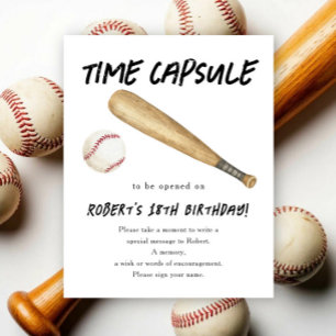 Baseball Time Capsule 1st birthday Poster