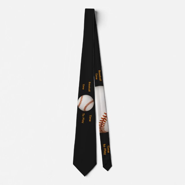 Baseball Time, Time To Play   Tie (Front)