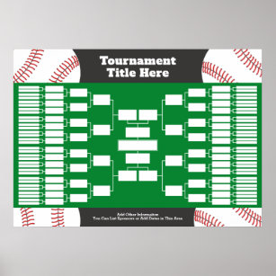 Baseball Tournament Bracket - 64 Teams Poster