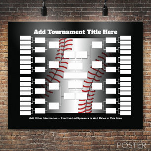 Baseball Tournament Bracket for 32 Teams Poster