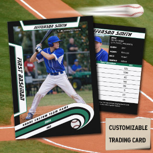 Baseball Trading Card Lively Green Black