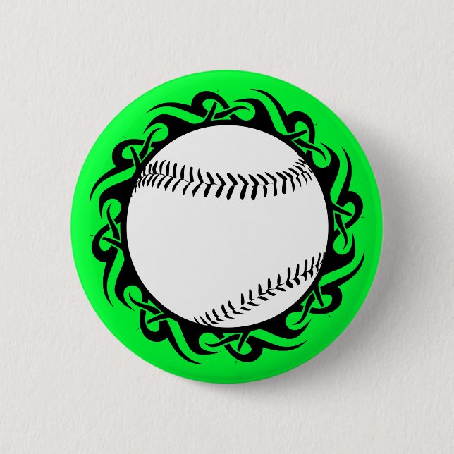 baseball. tribal. 6 cm round badge (Front)