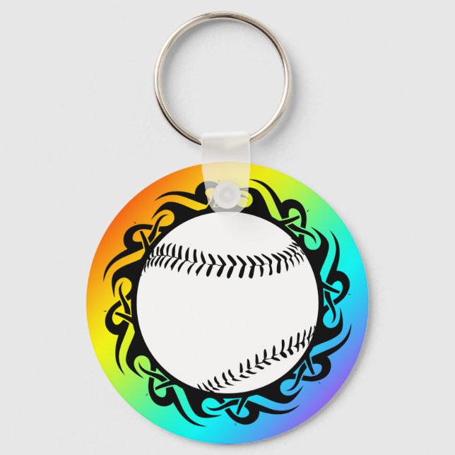 baseball. tribal. key ring (Front)