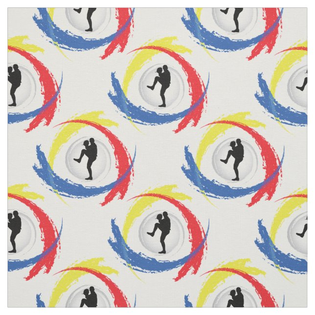 Baseball Tricolor Emblem Fabric (Swatch)