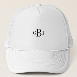 Baseball Trucker Hat Monogrammed Initials Cap Hat