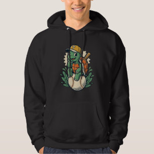 Baseball Turtle Vintage Engraving Graphic Design_1 Hoodie