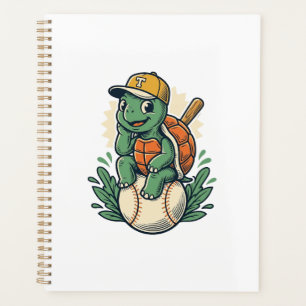 Baseball Turtle Vintage Engraving Graphic Design_1 Planner