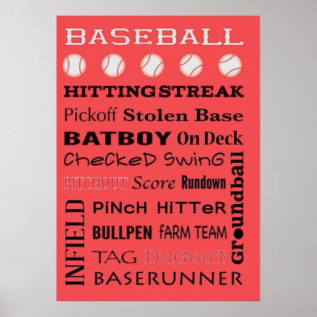 BASEBALL typography Poster (Front)
