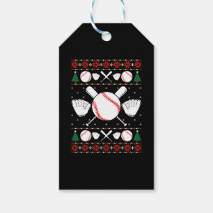 Baseball Ugly Christmas Sweater Gift Tags