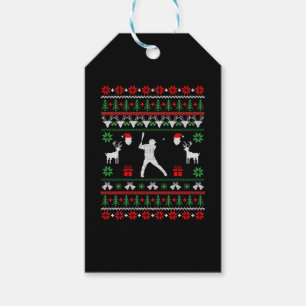 Baseball Ugly Christmas Sweater Gift Tags