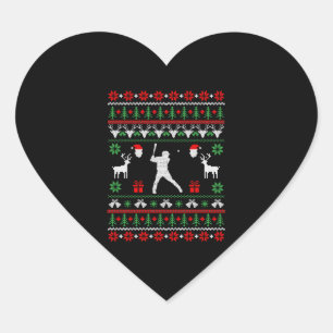 Baseball Ugly Christmas Sweater Heart Sticker