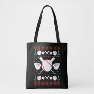 Baseball Ugly Christmas Sweater Tote Bag