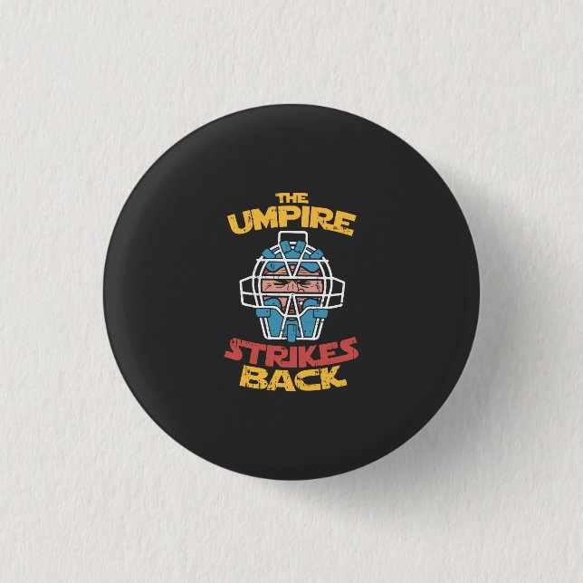 Baseball Umpire 3 Cm Round Badge (Front)