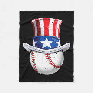 Baseball Uncle Sam Fleece Blanket