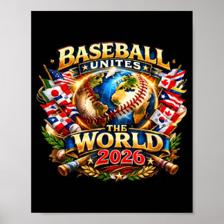 Baseball unites the world 2026 global fan graphic poster