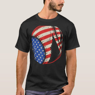 Baseball US American Flag July 4th Patriotic Vinta T-Shirt