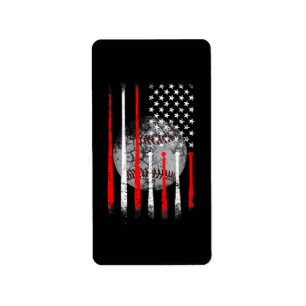 Baseball USA Flag American Flag Vintage Label