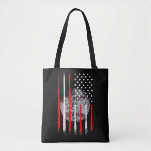 Baseball USA Flag American Flag Vintage Tote Bag