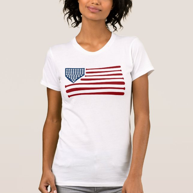 Baseball USA Flag Bats & Balls - GraphicLoveShop T-Shirt (Front)