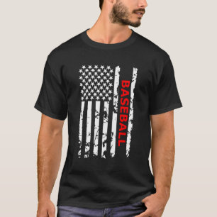 Baseball Usa Flag Proud American Baseball Players T-Shirt