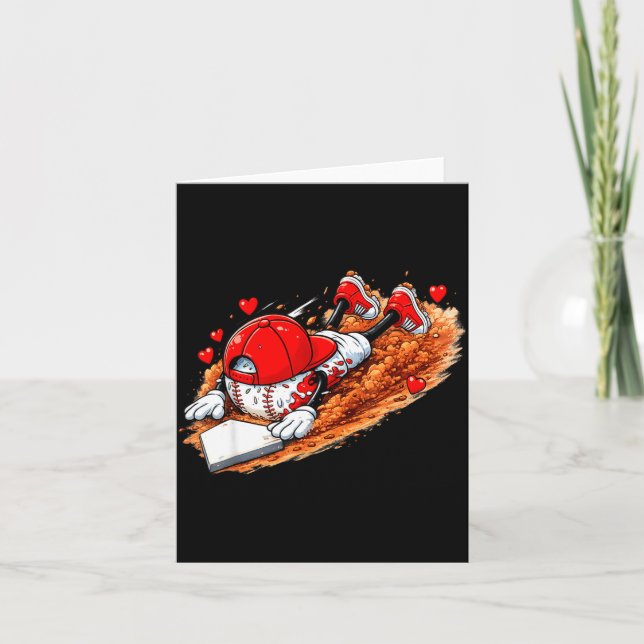 Baseball valentine's day drip ice cream team  card (Front)