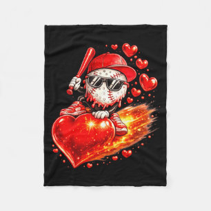 Baseball Valentines Day Drip Ice Cream Team Fleece Blanket