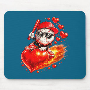 Baseball valentine's day drip ice cream team mouse pad