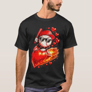 Baseball Valentines Day Drip Ice Cream Team T-Shirt