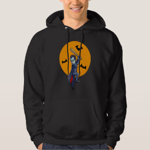 Baseball Vampire Halloween Men Boys Baseball Hallo Hoodie