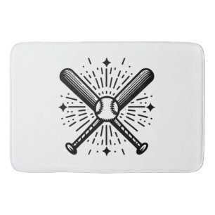 baseball vintage bath mat