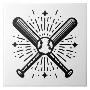 baseball vintage ceramic tile