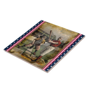 Baseball:Vintage Ceramic Tile