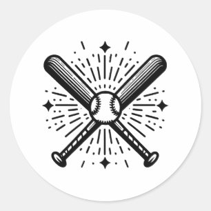 baseball vintage classic round sticker