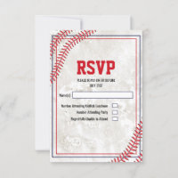 Baseball Vintage Grunge RSVP Card