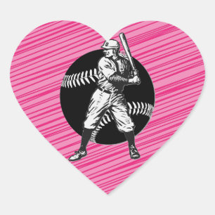 Baseball:Vintage Heart Sticker