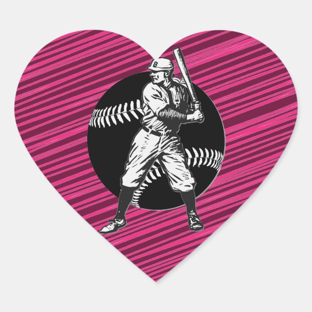 Baseball:Vintage Heart Sticker (Front)