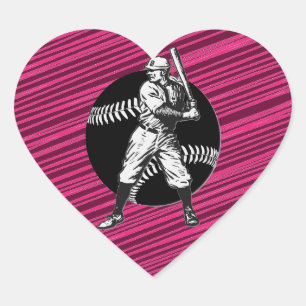 Baseball:Vintage Heart Sticker