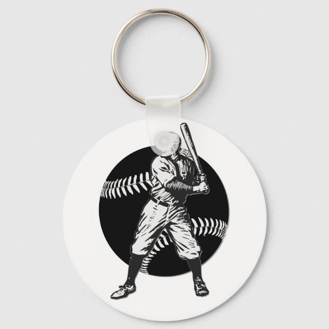 Baseball:Vintage Key Ring (Front)