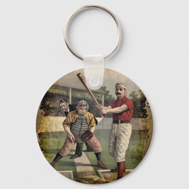Baseball:Vintage Key Ring (Front)